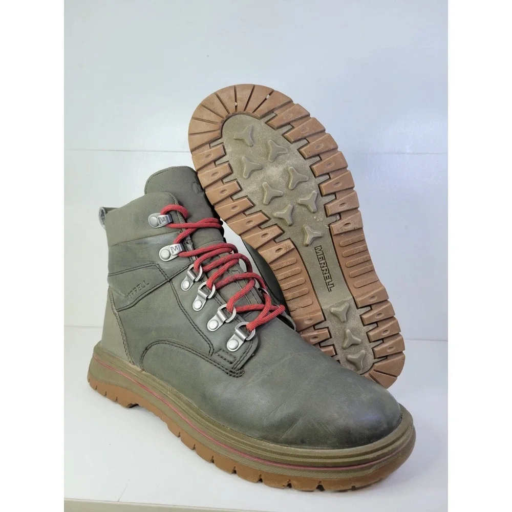 Merrell J310953C Bounder Tall Dusty Olive Trail Hiking Boots Shoes Sz 7 M‎ Youth